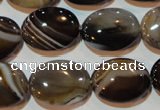 CAG3495 15.5 inches 15*20mm oval brown line agate beads