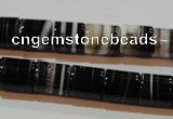 CAG3510 15.5 inches 11*13mm column brown line agate beads