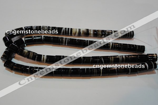 CAG3510 15.5 inches 11*13mm column brown line agate beads