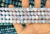 CAG3582 15.5 inches 6mm round matte blue lace agate beads