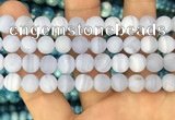 CAG3584 15.5 inches 10mm round matte blue lace agate beads