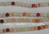 CAG3585 15.5 inches 4mm round red line agate beads wholesale