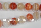 CAG3588 15.5 inches 10mm round red line agate beads wholesale