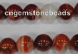 CAG3589 15.5 inches 12mm round red line agate beads wholesale