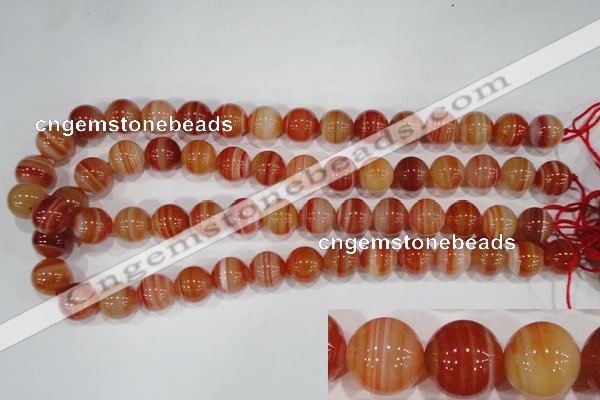 CAG3590 15.5 inches 14mm round red line agate beads wholesale