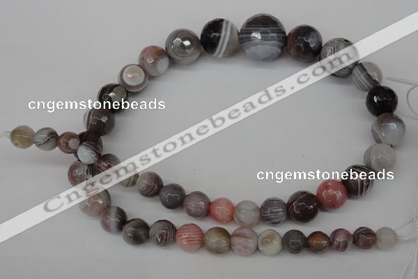 CAG3595 15.5 inches 8mm - 17mm faceted round botswana agate beads