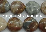 CAG3598 15.5 inches 18*18mm heart Morocco agate beads wholesale