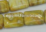 CAG3624 15.5 inches 18*25mm rectangle yellow crazy lace agate beads