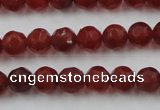 CAG3661 15.5 inches 8mm carved round matte red agate beads