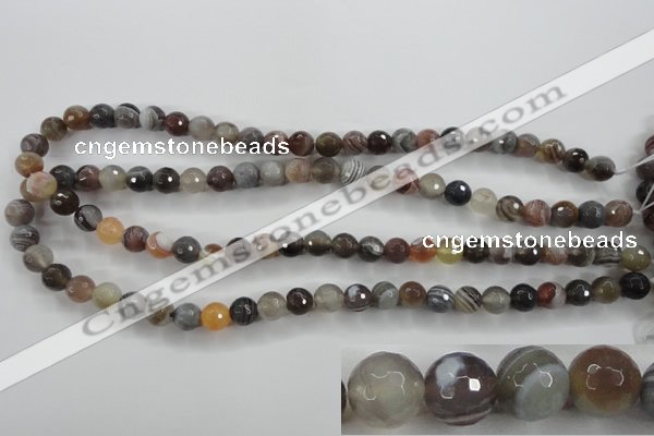 CAG3692 15.5 inches 8mm faceted round botswana agate beads wholesale