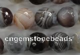 CAG3695 15.5 inches 14mm faceted round botswana agate beads wholesale