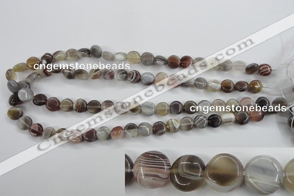 CAG3712 15.5 inches 10mm flat round botswana agate beads wholesale