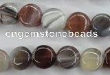 CAG3713 15.5 inches 12mm flat round botswana agate beads wholesale