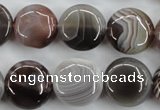 CAG3715 15.5 inches 16mm flat round botswana agate beads wholesale