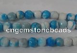 CAG3871 15.5 inches 6mm faceted round fire crackle agate beads