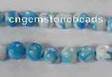 CAG3872 15.5 inches 8mm faceted round fire crackle agate beads