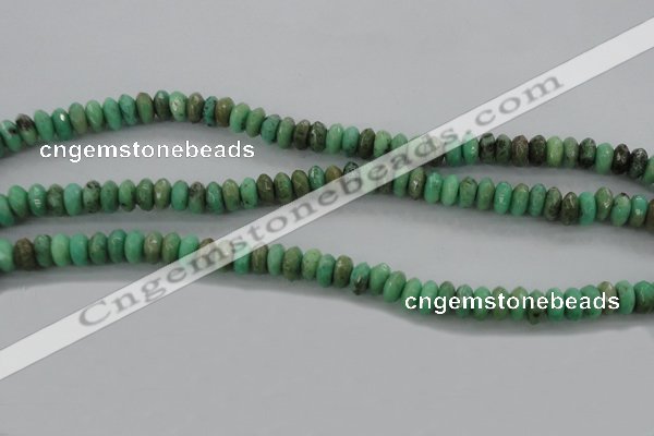 CAG3912 15.5 inches 3*6mm faceted rondelle green grass agate beads