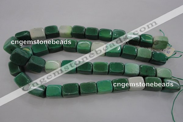 CAG3925 15.5 inches 13*18mm cuboid green grass agate beads