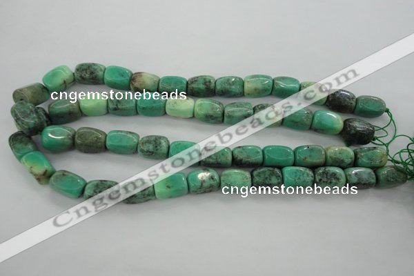 CAG3926 15.5 inches 12*16mm nuggets green grass agate beads