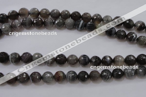 CAG3952 15.5 inches 10mm faceted round grey botswana agate beads