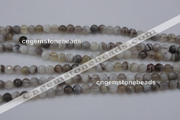 CAG3955 15.5 inches 6mm faceted round grey botswana agate beads