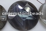 CAG3970 15.5 inches 50mm faceted coin grey botswana agate beads