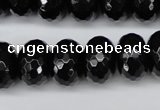 CAG3997 15.5 inches 12*16mm faceted rondelle black agate beads