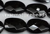 CAG4039 15.5 inches 18*23mm faceted freeform black agate beads