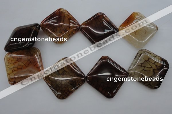 CAG4050 15.5 inches 40*40mm diamond dragon veins agate beads