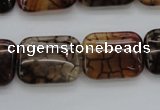 CAG4055 15.5 inches 15*20mm rectangle dragon veins agate beads