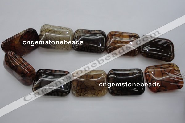 CAG4058 15.5 inches 30*38mm rectangle dragon veins agate beads