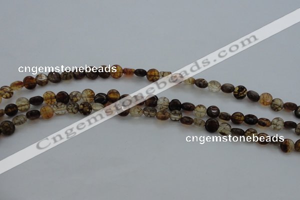 CAG4060 15.5 inches 6mm flat round dragon veins agate beads