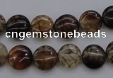 CAG4061 15.5 inches 10mm flat round dragon veins agate beads