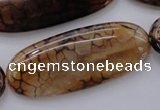 CAG4075 15.5 inches 20*50mm oval dragon veins agate beads