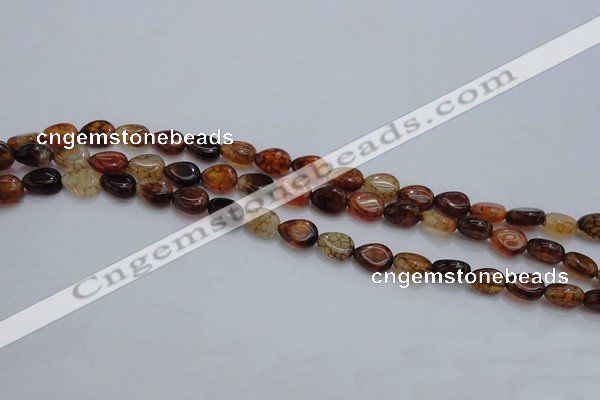 CAG4078 15.5 inches 6*8mm flat teardrop dragon veins agate beads