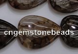 CAG4084 15.5 inches 22*30mm flat teardrop dragon veins agate beads