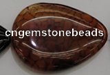 CAG4088 15.5 inches 38*50mm flat teardrop dragon veins agate beads