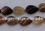 CAG4095 15.5 inches 10*14mm twisted flat teardrop dragon veins agate beads