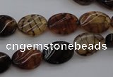 CAG4104 15.5 inches 10*14mm twisted oval dragon veins agate beads