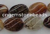 CAG4107 15.5 inches 15*20mm twisted oval dragon veins agate beads