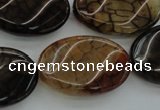 CAG4109 15.5 inches 20*30mm twisted oval dragon veins agate beads