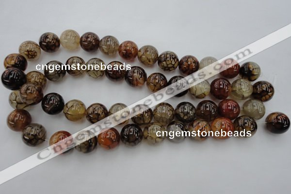 CAG4115 15.5 inches 16mm round dragon veins agate beads