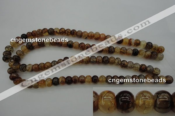 CAG4118 15.5 inches 7*10mm rondelle dragon veins agate beads