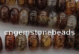 CAG4119 15.5 inches 8*15mm rondelle dragon veins agate beads