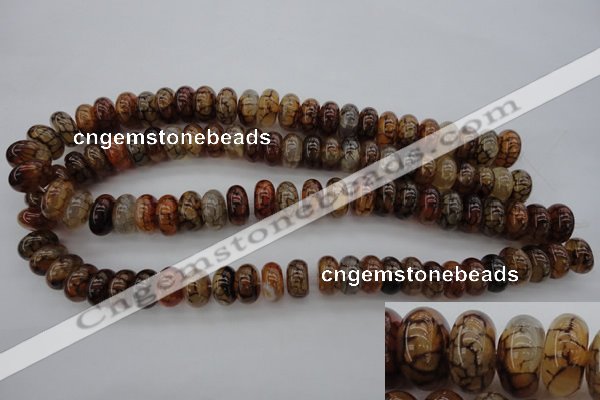 CAG4119 15.5 inches 8*15mm rondelle dragon veins agate beads