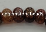 CAG4120 15.5 inches 12*16mm rondelle dragon veins agate beads