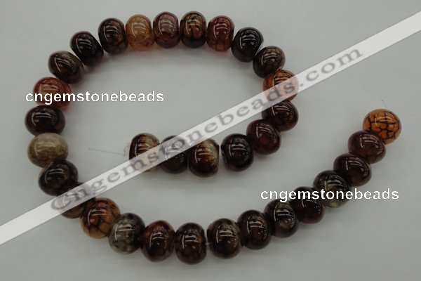 CAG4120 15.5 inches 12*16mm rondelle dragon veins agate beads