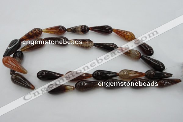 CAG4122 15.5 inches 12*30mm teardrop dragon veins agate beads