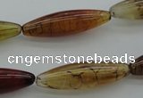 CAG4128 15.5 inches 8*30mm rice dragon veins agate beads