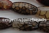 CAG4130 15.5 inches 15*30mm rice dragon veins agate beads